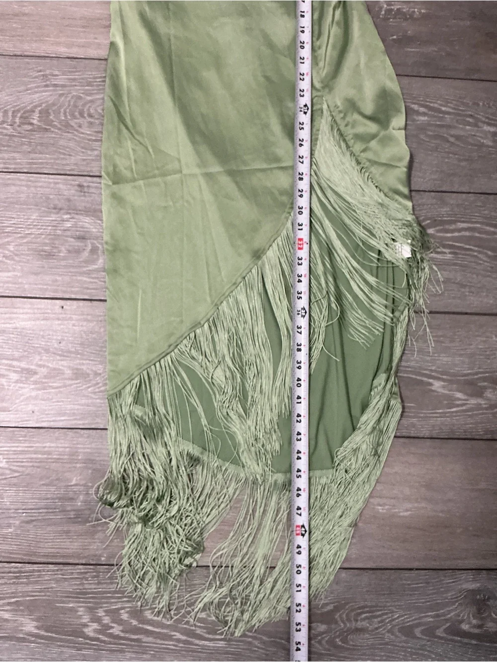 NWT 12th Tribe MONET Sage Green Fringe Cami Dress M - Picture 6 of 13